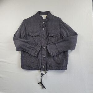C&C Californiab Linen Utility Jacket Charcoal Women's Size S